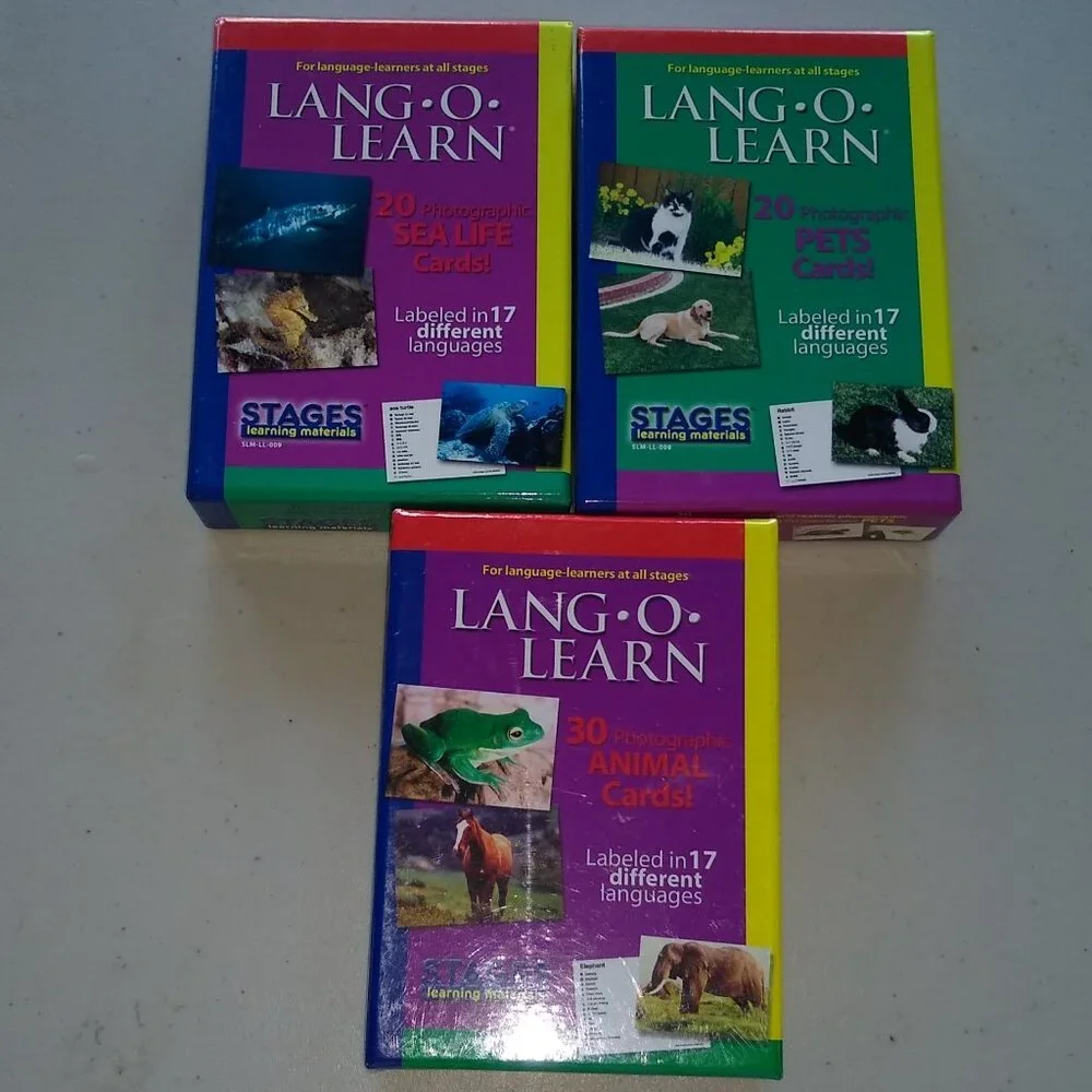 Lang O Learn Pets, Animals, Sea life by Stages Learning Materials New